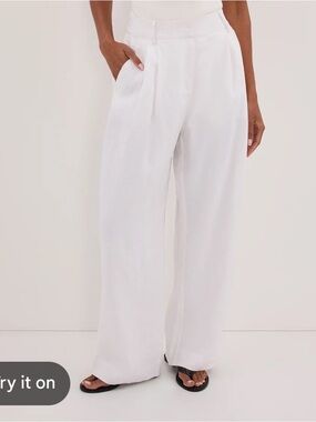 DISSH White Pleated Linen Pants